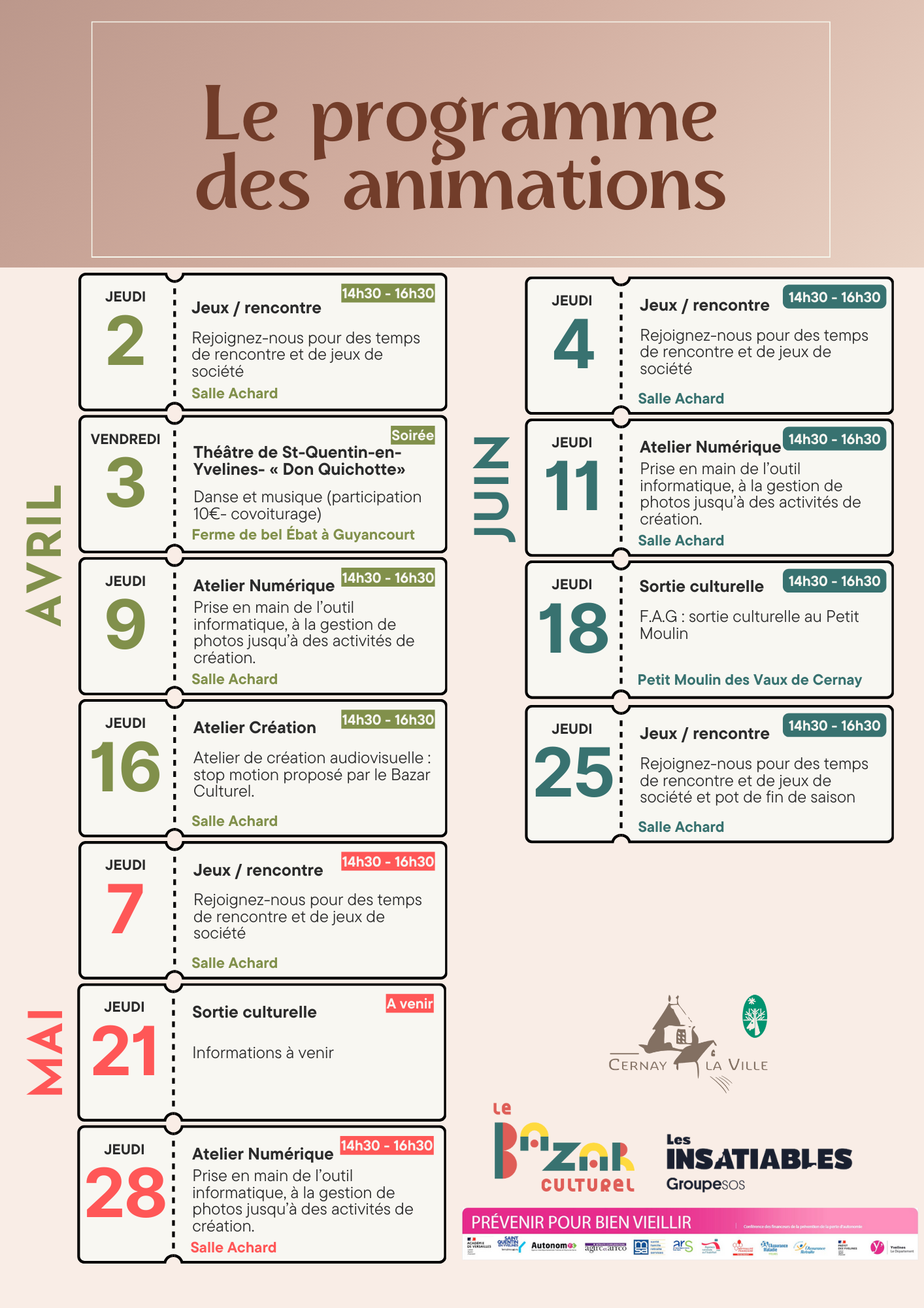 Animations Avril juin 2026