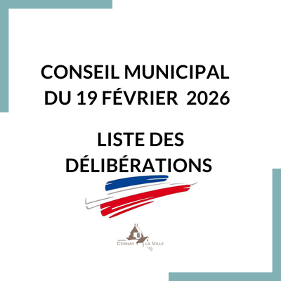 Liste des délibérations du 19 février 2026