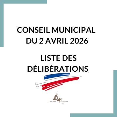 Liste des délibérations du 2 avril 2026