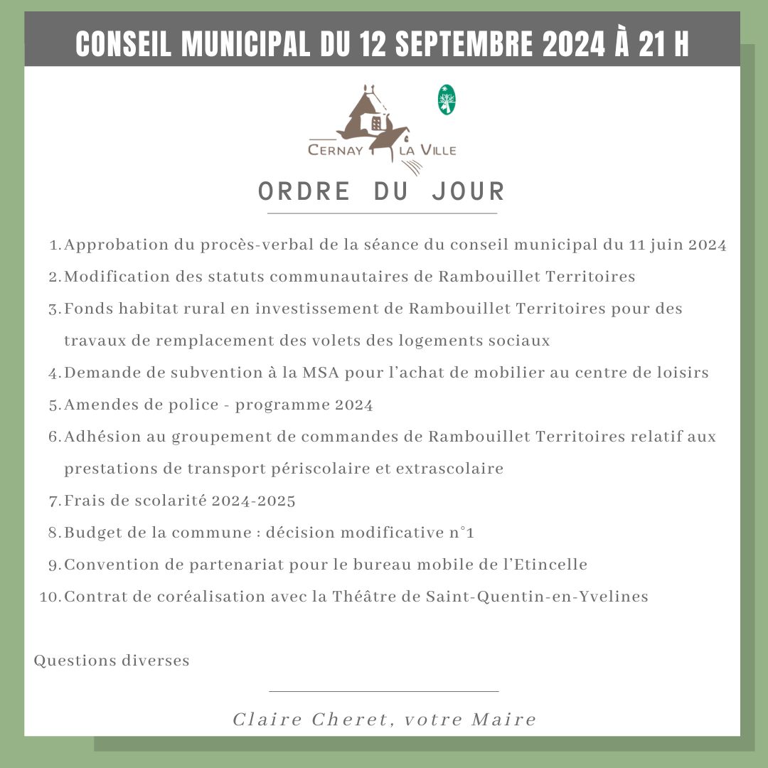 ODJ CONSEIL MUNICIPAL DU 12 sept