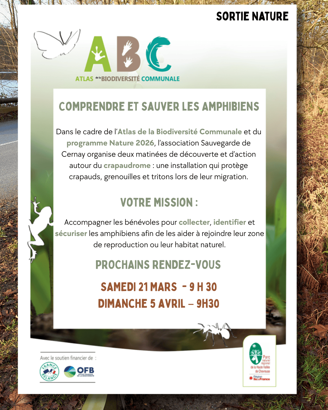 Sortie Nature ABC Participez à la sauvegarde des amphibiens2026